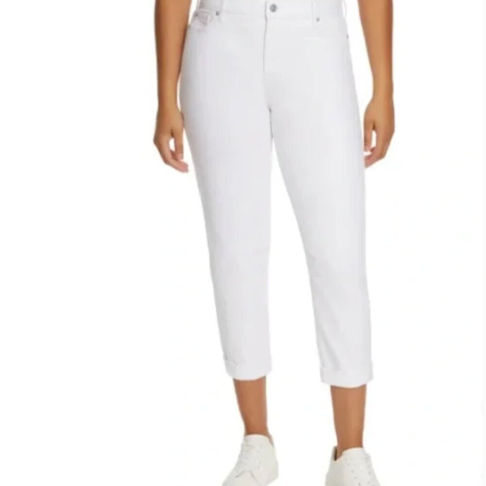 Gloria Vanderbuilt Boyfriend Jeans Sz‎ 8 White #145N
